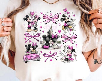 Coquette Bows Pink Mickey and Friends Disney Valentine Shirt & Sweatshirt, Happy Valentine’s Day 2025 Tee,Disneyland Valentine Gift Her VL47