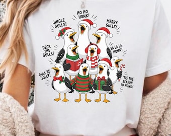 Funny Seagull Christmas Sweatshirt, Christmas Seagull Tee, Jingle Gulls Holiday Hoodie, Coastal Christmas Shirt, Seagull Lover Gift, CM352