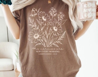 Boho Christian Shirt Faith Based Shirt Christianity Fall Flowers Shirt Comfort Colors Floral Christian Tee Jesus Loves You God Is Good BB42