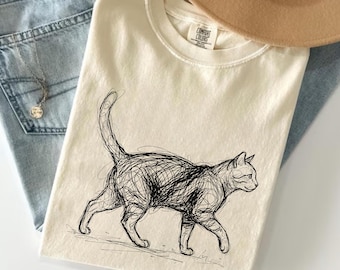 Cats 90s Vintage Tattoo Style Tshirt, Retro Comfort Colors® Y2k Kitten Shirt, Cat Lovers Gift, Cute Cat Shirts,Nature Unisex Adult Pet GN169