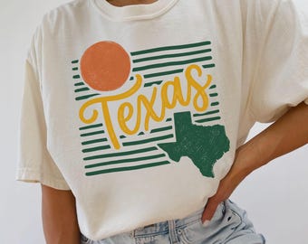 Retro Texas T-Shirt, Texas Girl Tee, Southern State Pride Gift, Texas Lover Gift, Comfort Colors® Texas Shirt, Boho Texas Girl Shirt, GN236