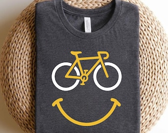 Biker Shirt, Bicycle Lover Gift, Bike Tshirt Men, Smile Bicycle T-Shirt, Gift For Biker, Mountain Bike Shirt, Womens Bike Cycling Tee, GN234