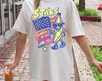 That’s Bananas Shirt, 4th of July Stars Stripes Bananas Tshirt, Retro Graphic Tee, Banana Graphic Tee Trendy Summer Tee Comfort Colors GN196