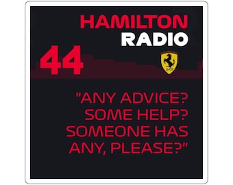 Naklejka radiowa Hamiltona – cytat z wyścigów Formuły 1