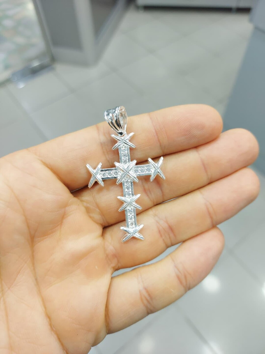 Starburst Cross Pendant Radiant Faith Sterling Silver Christian starburst-cross-pendant-radiant-faith-sterling-silver-christian