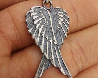 925 sterlingzilveren hanger met engelenvleugels – beschermengelketting – herdenkingssieraden – beschermingsamulet cadeau