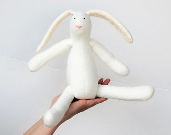 Easter Bunny Rabbit Toy Ivory Cream Stuffed Bunny Doll Hare Softie Plush Animal Toy for Easter Birthday Baby Shower Nursery Décor Room Decor