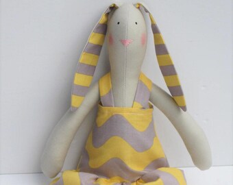 Gray Mustard Easter Bunny Stuffed Bunny Rabbit hare Boy & Girl bunny rabbit plush stuffed toy baby shower nursery