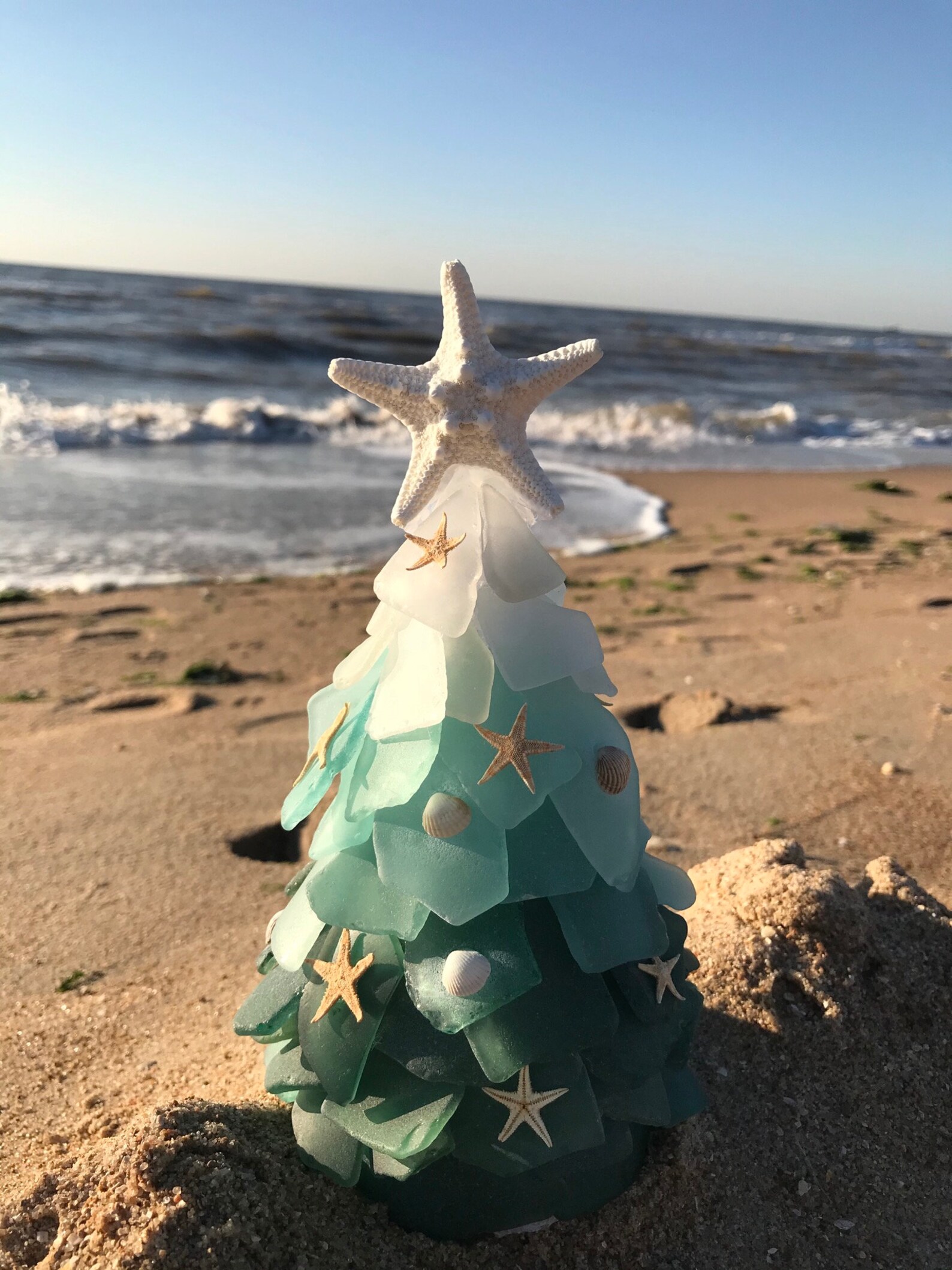 Seaglass Christmas Trees Beach Glass Tree Genuine Sea Glass Etsy