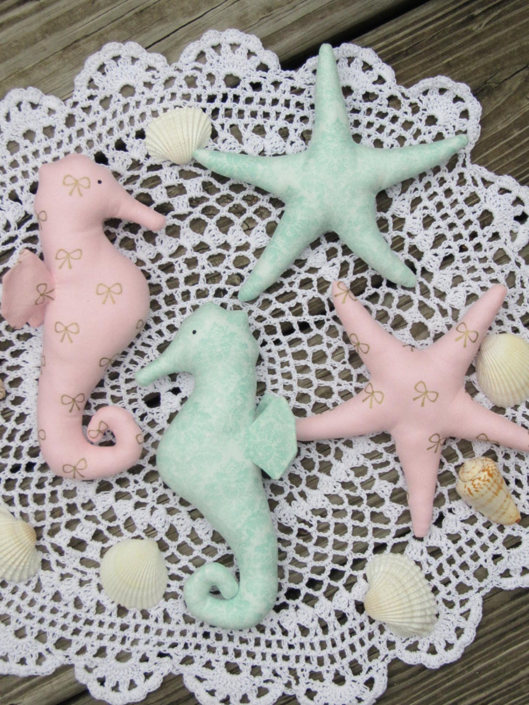 Plush Seahorse Toy Stuffed Seahorse and Starfish Toy Nautical - Etsy