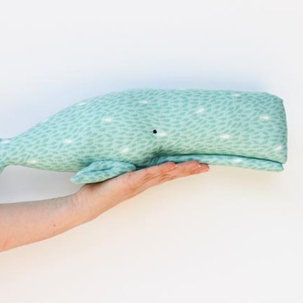 Stuffed whale toy plush softie BIG Whale handmade sea creature child friendly toy teal turquoise fish Nursery Décor Baby Shower Baby Room