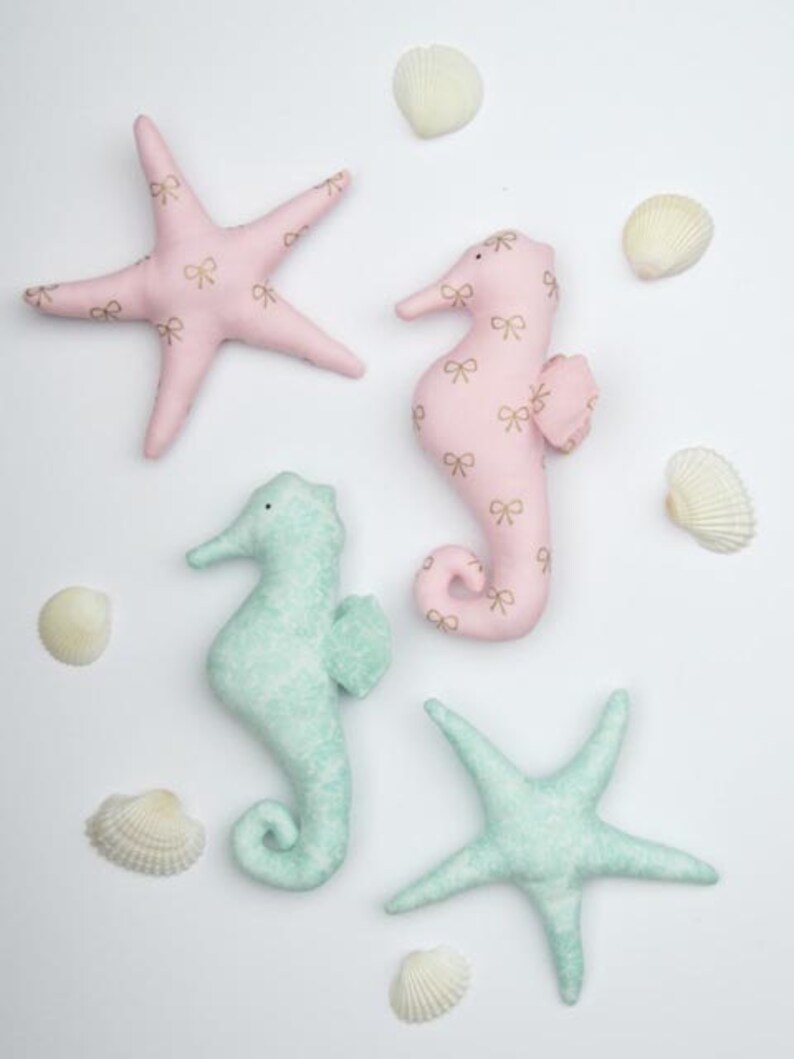Plush Seahorse Toy Stuffed Seahorse and Starfish Toy Nautical - Etsy
