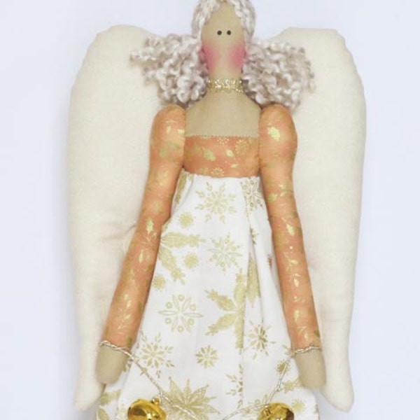 Reserved for Mariana -  Fabric doll Christmas Angel rag doll stuffed doll,cloth doll art doll Christmas gift idea and home decor