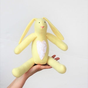 Yellow Bunny Rabbit Stuffed Doll Cute Soft Easter Bunny Hare Softie ...