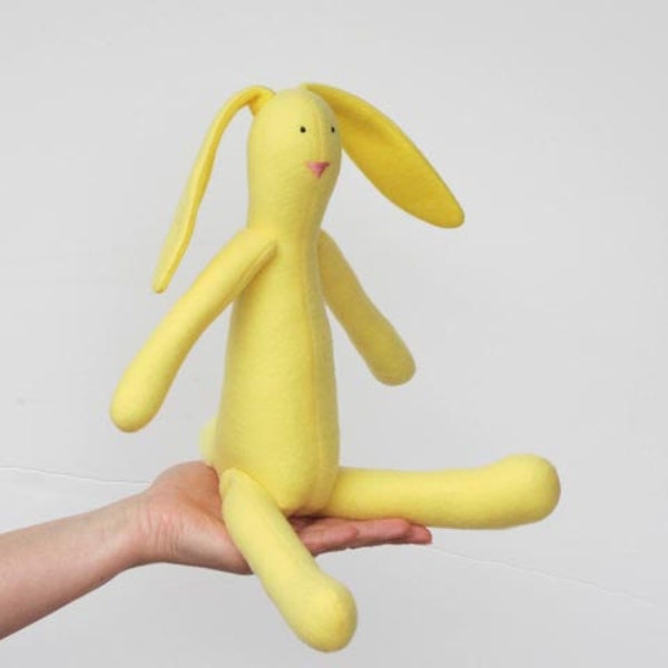 Yellow bunny rabbit stuffed bunny doll cute soft hare softie plush animal toy gift for baby shower nursery decor