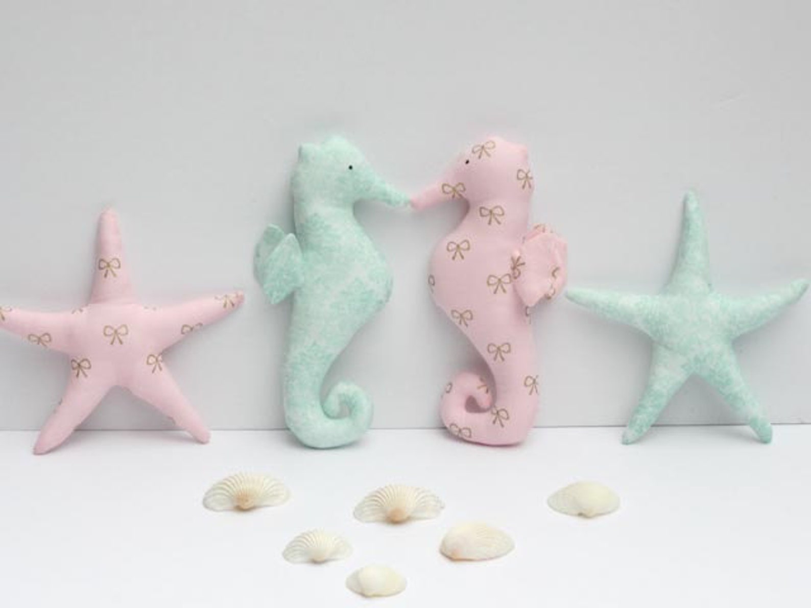 Plush Seahorse Toy Stuffed Seahorse and Starfish Toy Nautical - Etsy