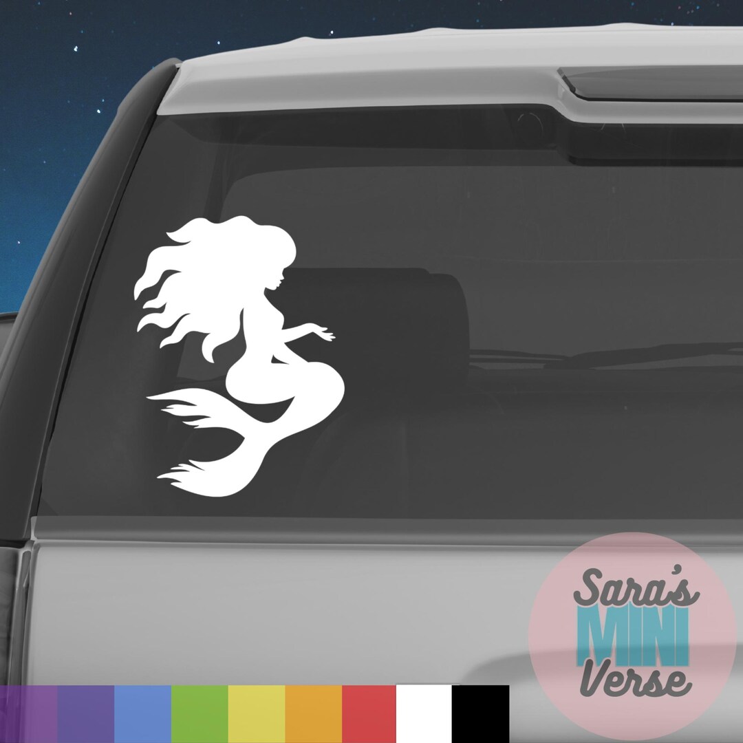 Mermaid Car Decal - Beach Car Sticker - Mermaid Vinyl Sticker - Etsy