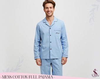 Aangepaste rayon pyjama voor heren zachte lichtgewicht pyjama's gepersonaliseerd cadeau voor hem Bruidegom en bruidegom dragen bijpassende pyjama's ontspannende nachtkleding set