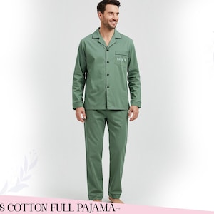 Men’s Custom Rayon Pajama Set Soft Lightweight PJs Personalized Gift for Him Groom & Groomsmen Wear Matching Pajamas Relaxing Sleepwear Set image 3