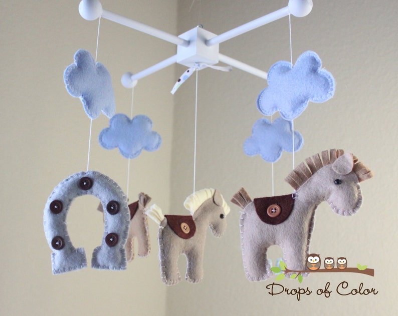 Baby Mobile Baby Crib Mobile Nursery Cowboy Decor Horses Etsy