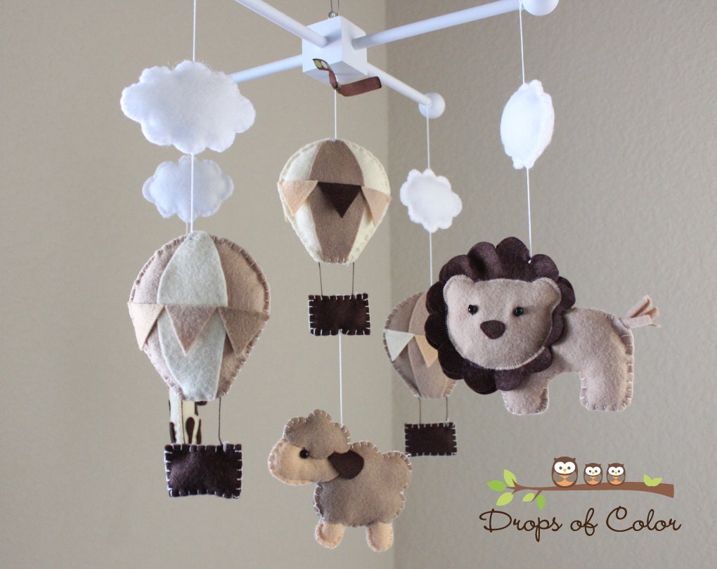 Baby Mobile Baby Crib Mobile Hot Air Balloons Clouds Etsy