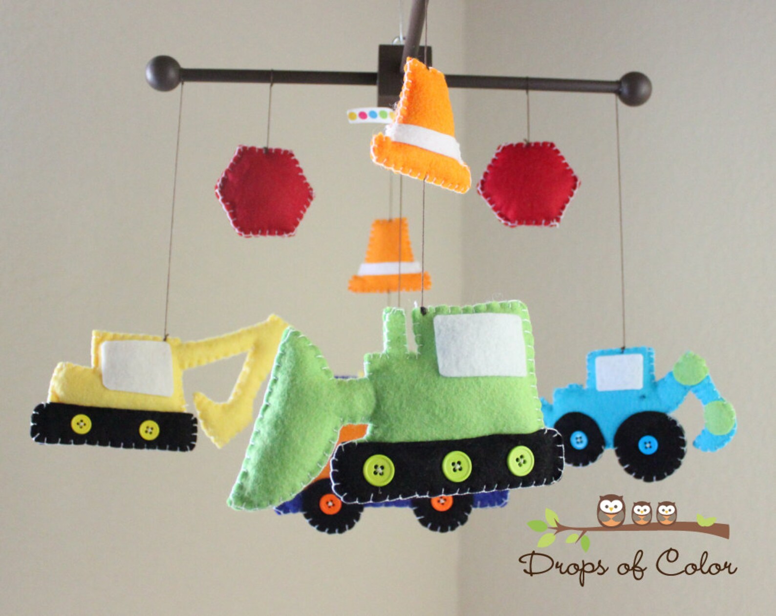 Baby Crib Mobile Baby Mobile Construction Truck Mobile Etsy