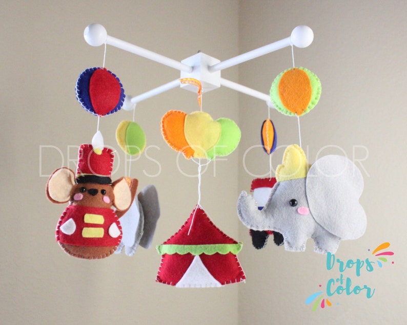 Dumbo Mobile Baby Mobile Baby Crib Mobile Circus Nursery Etsy