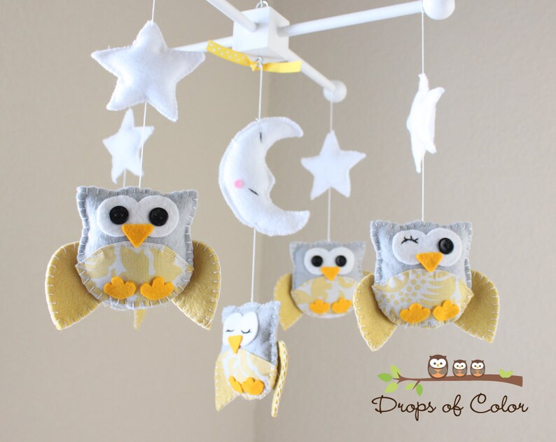 Baby Crib Mobile Baby Mobile Nursery Decor Owl Mobile Etsy