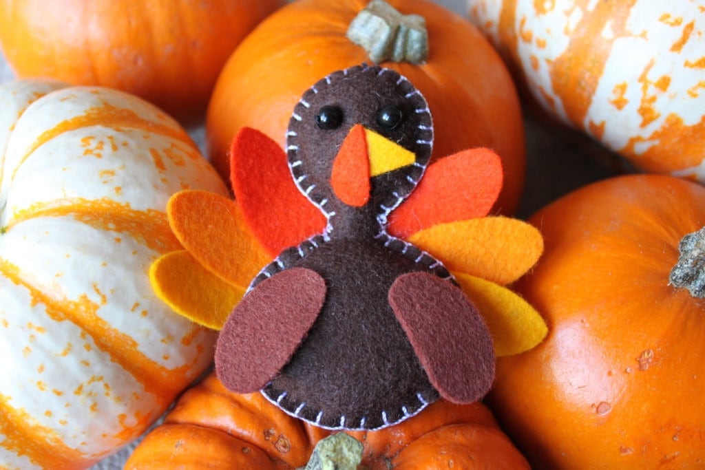 Mini Felt Plush Mr. Turkey Turkey Plush Toy Turkey Favor Etsy