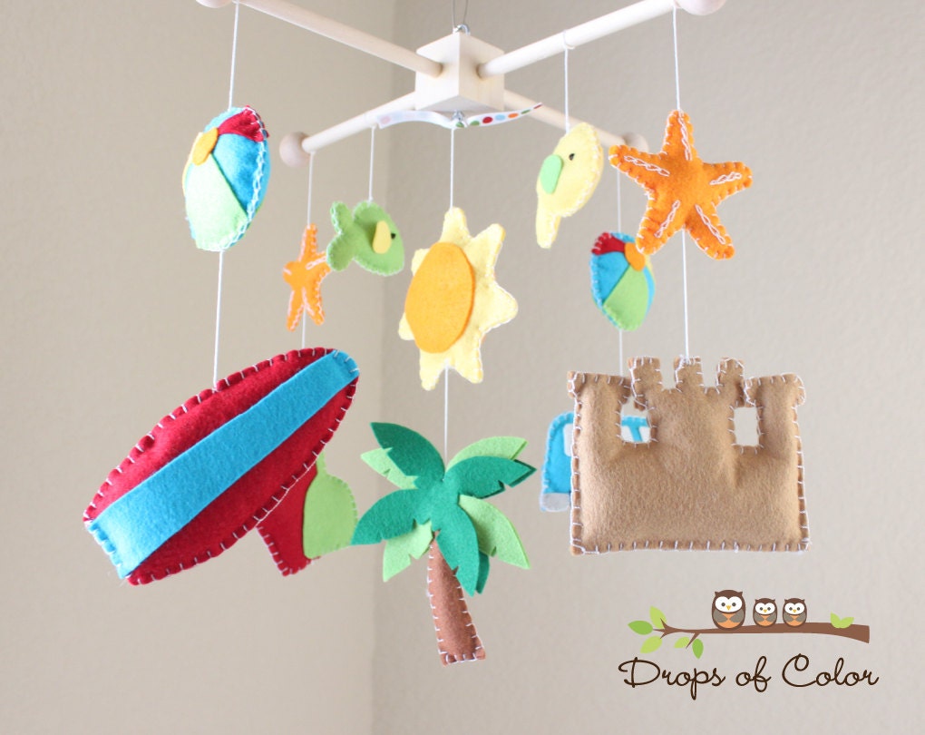Baby Crib Mobile Baby Mobile Beach Surf Mobile Ocean Fishes Etsy