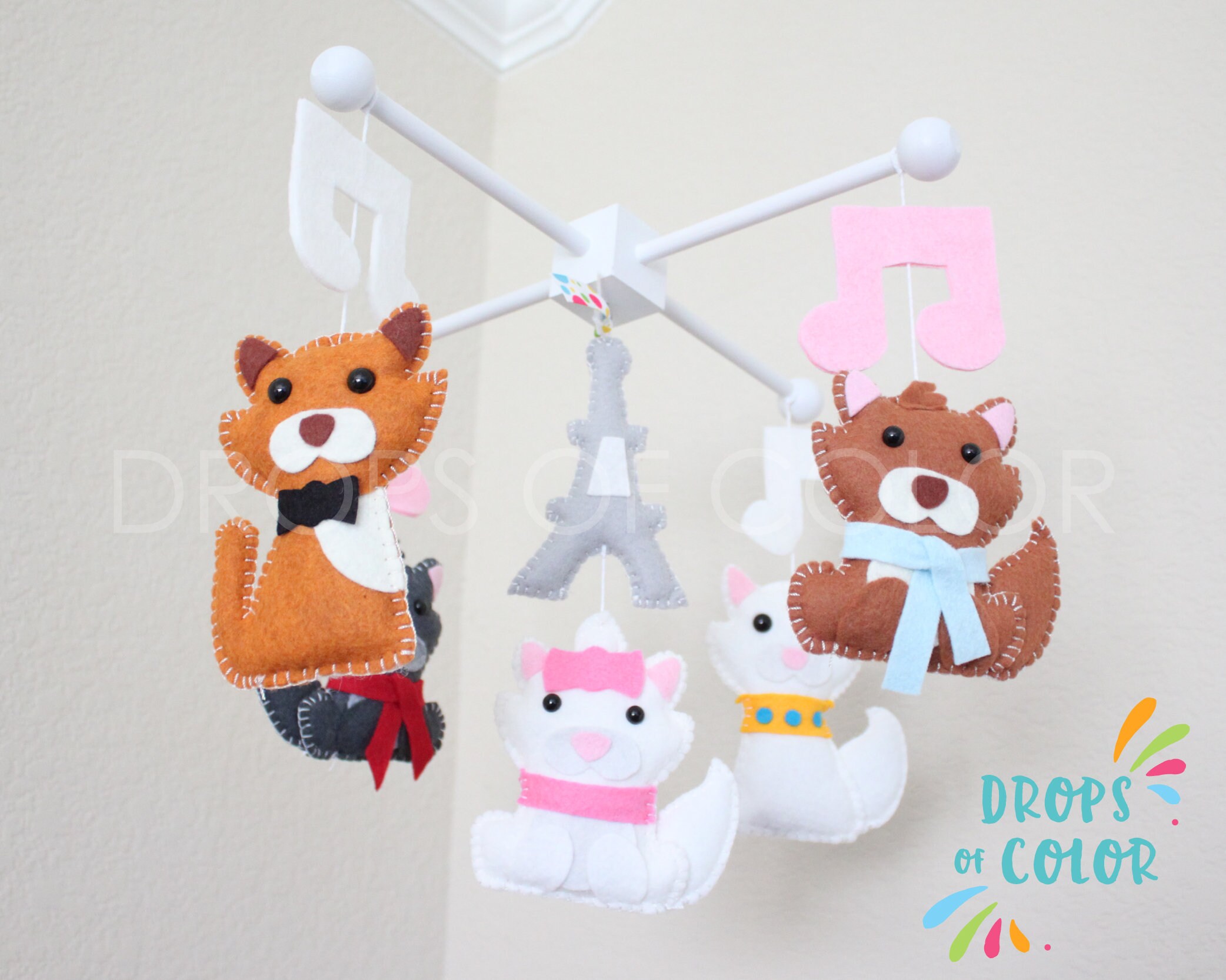 Aristocats Mobile Family Cat Mobile Jazz Music Notes Wall Etsy