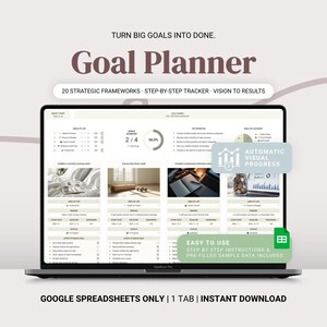 Planer celów | Zautomatyzowany moduł śledzenia celów w Arkuszach Google | Pobieranie cyfrowe