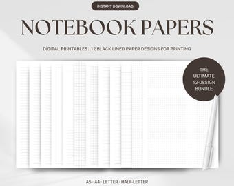 Notebook. Looking Paper Printable Printable Notebook Paper Templates – Dotted Grid, Graph Paper, Lined ...