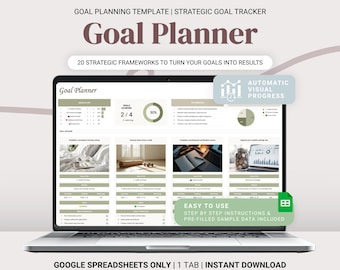 Tore Planer Google Sheets | Schritt-für-Schritt Tracker, Life Vision Board, Jahreszielfortschritt