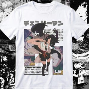 Devil Hunter Girl Tee, Retro Manga Streetwear Shirt, Aesthetic Graphic Tee, Anime Fan Gift, Chainsaw Anime Shirt, Kawaii Waifu Top