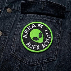 Area 51 Alien Activity Embroidered Patch, UFO ET Sci-Fi Space Badge