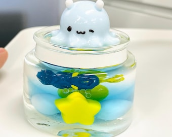 Clear Aquarium Fish Tank Squishy, Silicone Fidget Toy, Desk Decor,  Gift for Ocean Lovers