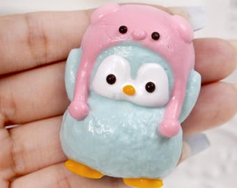 Handmade Kawaii Penguin Squishy, Silicone Fidget Toy, Stress Relief, Bag Charm, Gifts for her