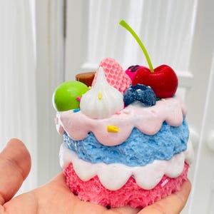 Handmade Birthday Cake Squishy, Safe-grade Silicone Fidget Toy, Desk Decor,  Birthday Gifts