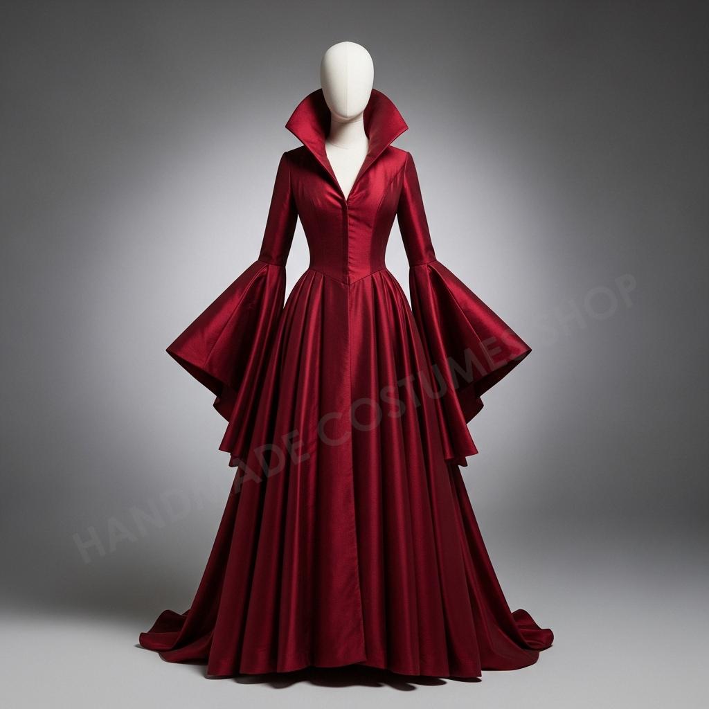 adult burgundy vampire dress Ladyghost Gothic Victorian Maxi Dress main image 1