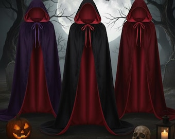 Capa de terciopelo con capucha: capa de disfraz unisex para Halloween y cosplay