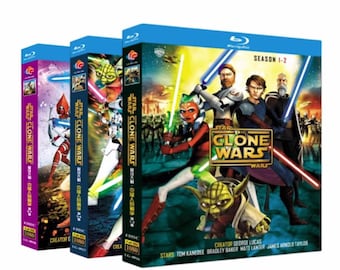 Star Wars: The Clone Wars Temporadas 1-7 Audio en inglés para todas las regiones Caja con 12 discos