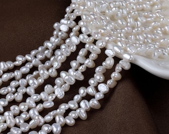 Perle barocche naturali d'acqua dolce da 3-4 mm, materiale per gioielli di perle fai da te, accessori per perline fatti a mano, foro da 3/7