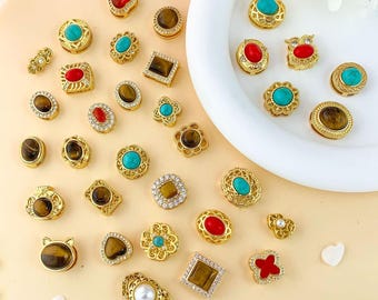 Perline distanziatrici ovali in occhio di tigre, per gioielli, accessori, perline distanziatrici, 1 pezzo