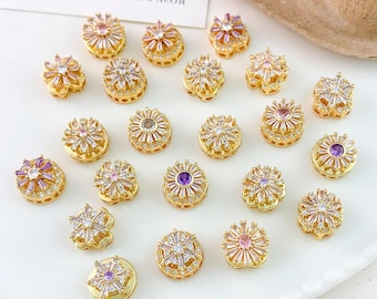 Bracciale con fiori di zircone, accessori con perline, gioielli fatti a mano, materiali, un pezzo