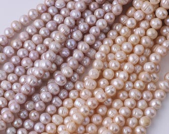 Perle colorate infilate ad alta lucentezza da 10-11 mm, perle naturali d'acqua dolce quasi rotonde, gioielli con perline, un filo lungo circa 35-36 cm