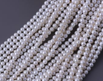 Perle d'acqua dolce sfuse da 2-9 mm, perle quasi rotonde ad alta lucentezza, una collana lunga circa 36 cm