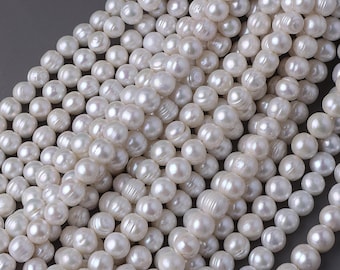 Perle d'acqua dolce filettate da 10-11 mm, una stringa lunga circa 40-41 cm