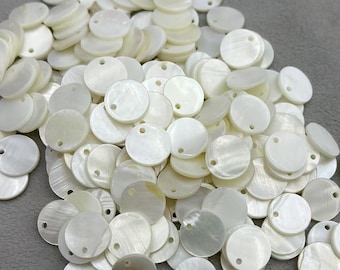 Conchiglie d'acqua dolce 8-25 mm Forcine per capelli rotonde in madreperla con foro singolo Materiali per accessori di abbigliamento fai da te