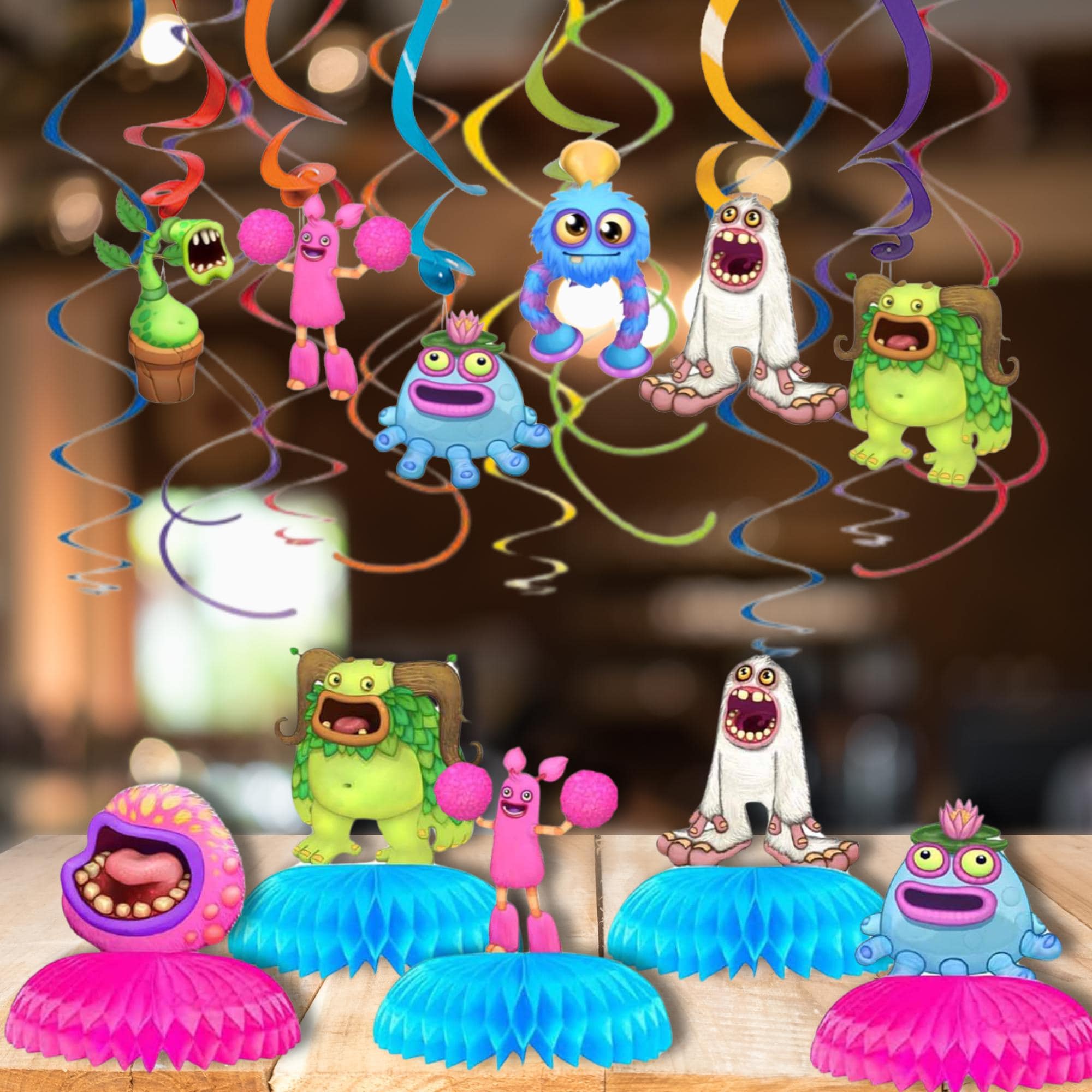 Singing Monsters Tableware Banner Plate Cups Napkins Party Supplies  Decoration Happy Birthday Centerpiece Decor Baby Shower Boy Girl Kids - Etsy